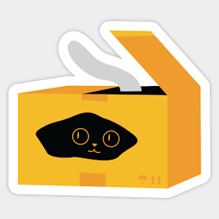 Cat in Small Box Sticker